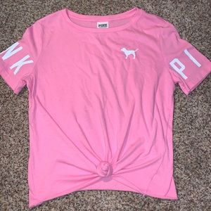 PINK pink cropped t-shirt